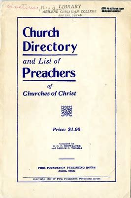 It is understandable by the common man by simply reading it. . List of church of christ preachers